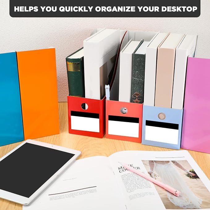 Jutom 32 Pcs Magazine File Holder Set Including Colored Foldable Desk File - Image 7