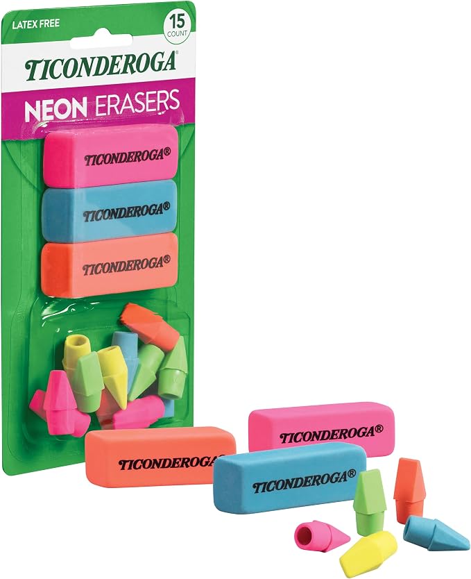 Ticonderoga Dixon Office & School Eraser Combination Set, 15 Eraser Multi-Pack - Image 5