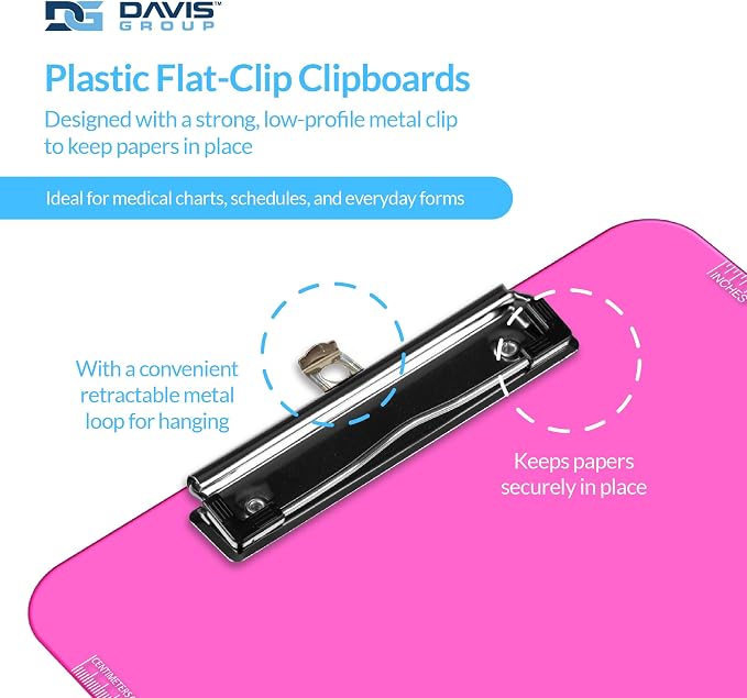 Pack of 6 Plastic Clipboards - Image 2