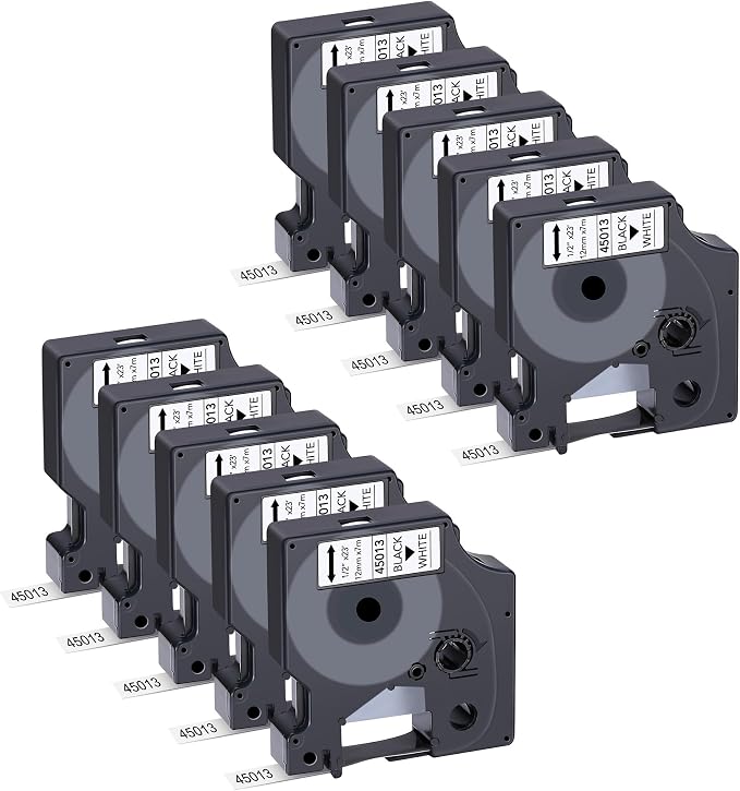 10-Pack Label Maker Tape Compatible by JOJOME