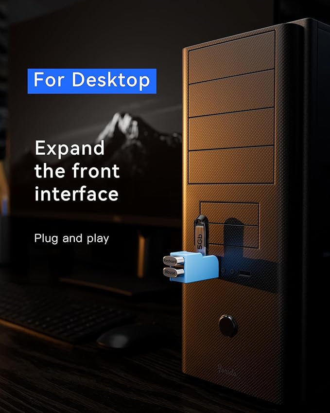 3 Ports USB 3.0 Adapter, USB Hub with 1 USB 3.0 and 2 USB 2.0 Port, Portable USB Port Splitter for Keyborad, Mobile Hard Disk, U Disk, Camera, Mouse,etc (Blue)-DeskLoop Office