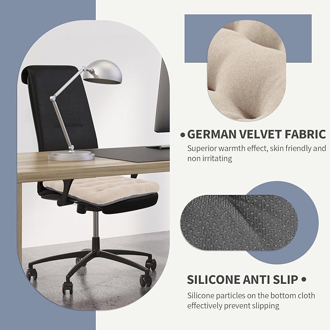 BUYUE Good Support Office Chair Cushion Padded, Soft Velvet Comfortable - Image 5
