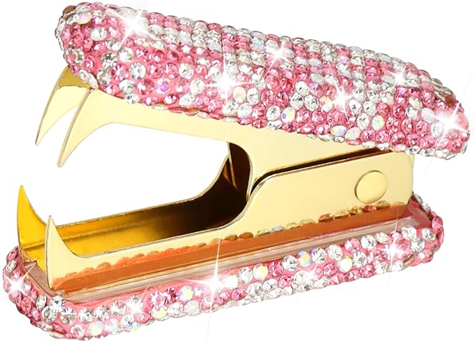 MultiBey Rhinestone Staple Remover, Handmade Bling Crystal Gold Cute Staple by MultiBey