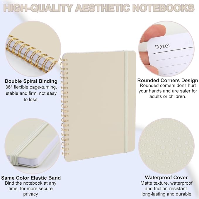Utron Spiral Notebook For Women & Men, 5.9 x 8.3” College Ruled Notebook For - Image 3