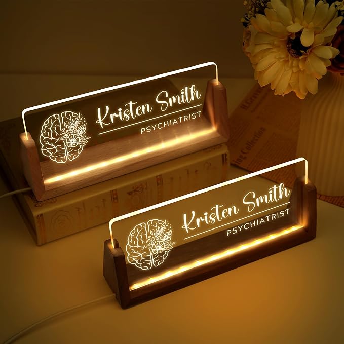 Custom Name Plate for Desk, Personalized Light Up Acrylic Desk Name Plate - Image 6