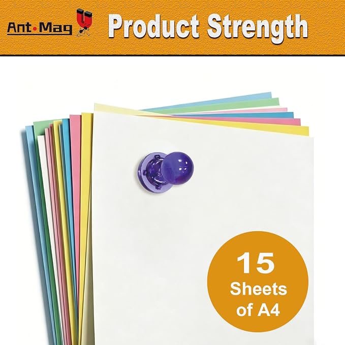 Ant Mag Magnetic Push Pins, 10 Pack Strong Whiteboard Magnets - Image 3