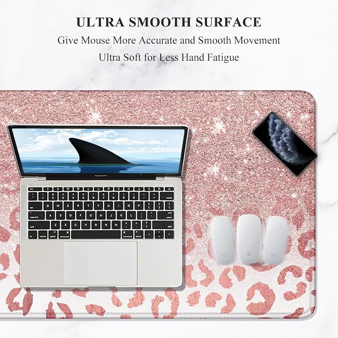 Auhoahsil Large Mouse Pad, XXL Desk Pad, Extened 35" x 15", Non-Slip Rubber Base - Image 3