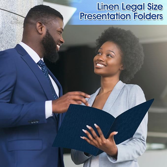 25 Pack 9" x 14.5" Legal Size Folders Linen Presentation Folders Bulk - Image 5