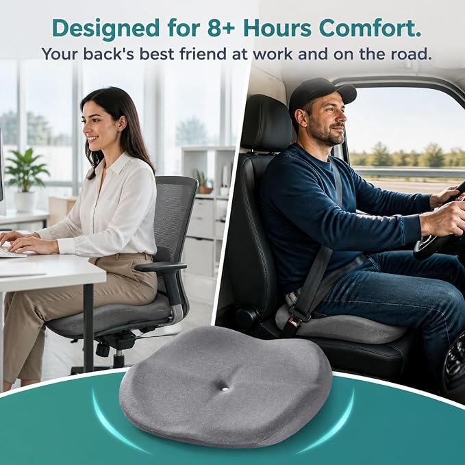 Memory Foam Seat Cushion with Pressure Relief - Image 3