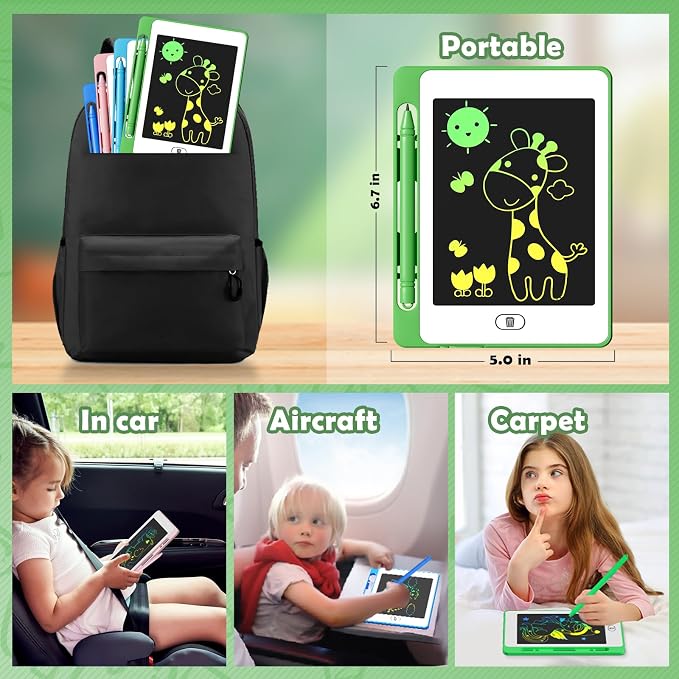 4 Pack LCD Writing Tablet for Kids, 6.5 Inch Colorful Doodle Board Drawing - Image 6
