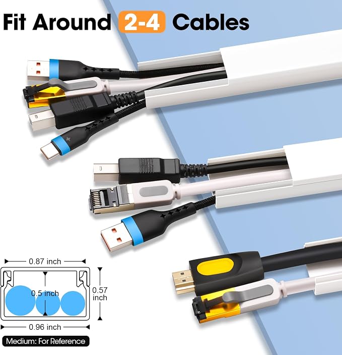 YesBes 116in Cord Hider Kit, Cord Covers - Image 2