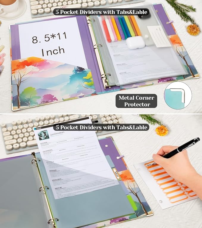 3 Ring 1 Inch Binder Organizer, BVSSX Three Ring Binders - Image 4