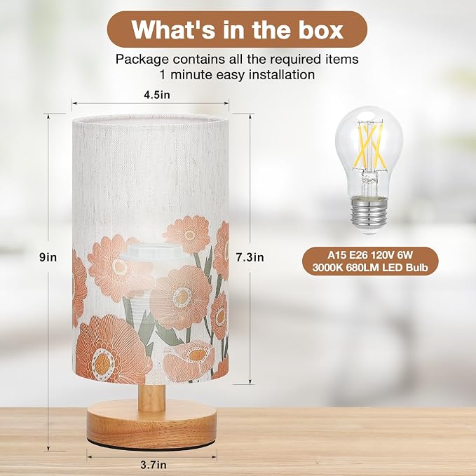 Fenmzee Sunflower Table Lamp for Bedroom - Image 3