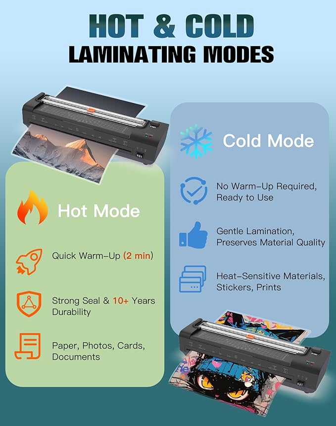 13 Inch Laminator Machine with Auto Paper Feed, Never Jam A3 Thermal & Cold Lamination, 20 Laminating Sheets, 10-in-1 Laminator with Cutter, Trimmer & Corner Rounder for Office School Home Use Black-DeskLoop Office