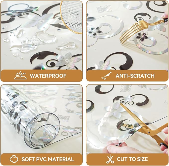 LovePads Floral Clear Table Cover Protector - Image 4