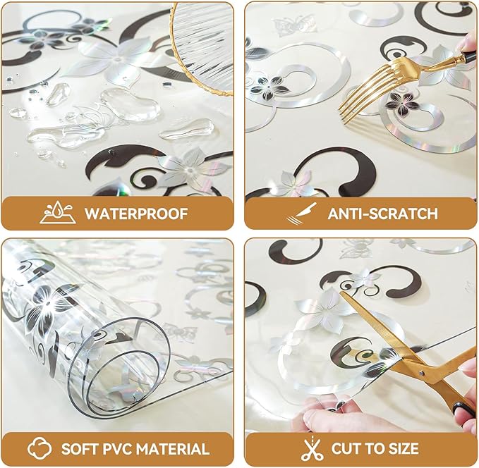 LovePads Floral Clear Table Cover Protector - Image 4