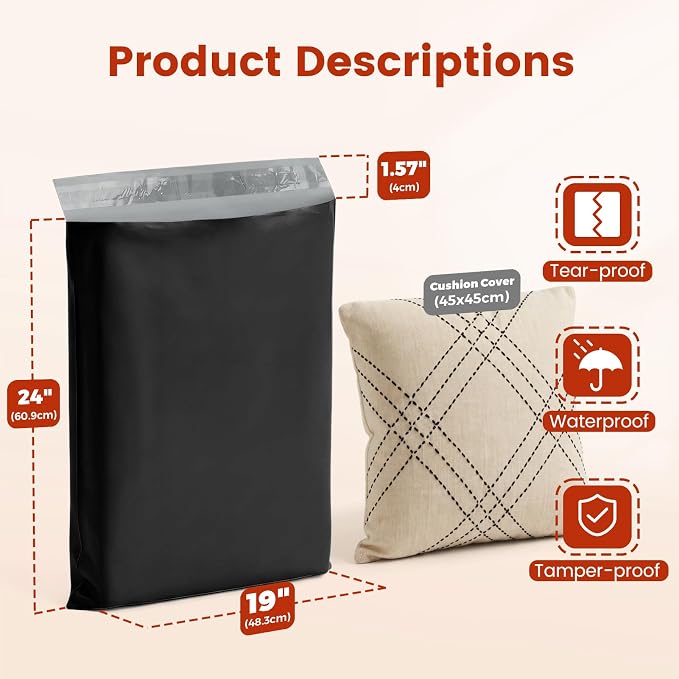 Metronic Poly Mailers 19x24 250Pcs Large Shipping Bags - Image 2