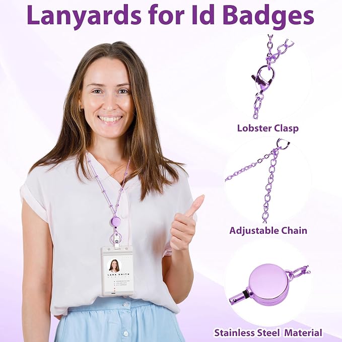 Lanyards for Id Badges Stainless Steel Badge Lanyards - Image 3