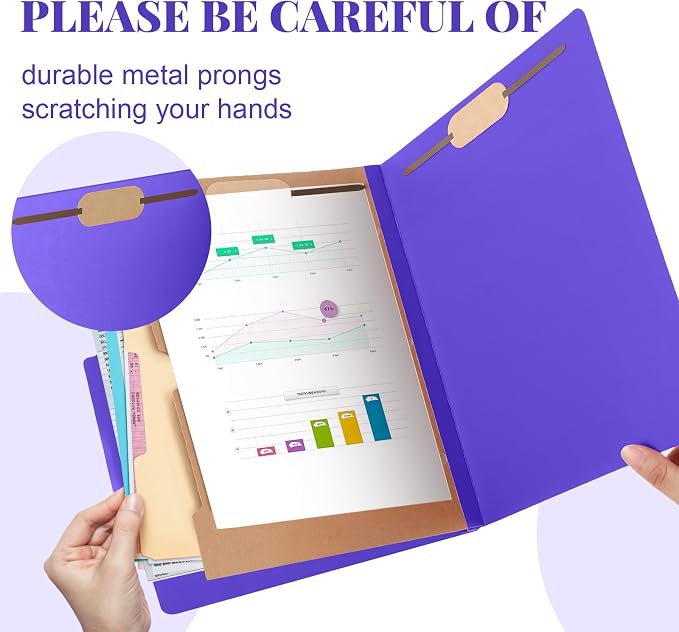 Skyygemm 12 Pcs Classification Folders 3 Pocket Dividers Letter Size Employee - Image 3