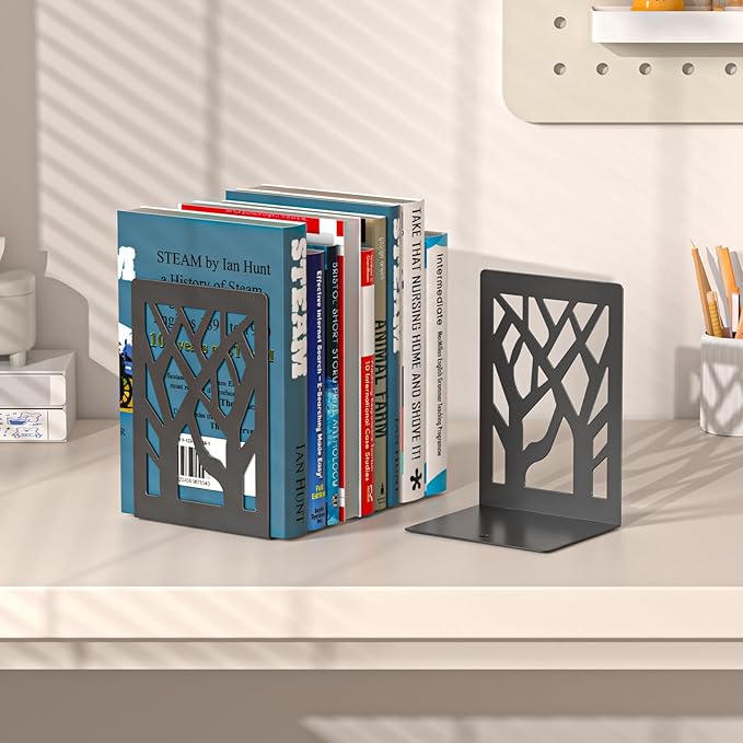 VFINE 4-Piece Modern Metal Bookends - Image 3
