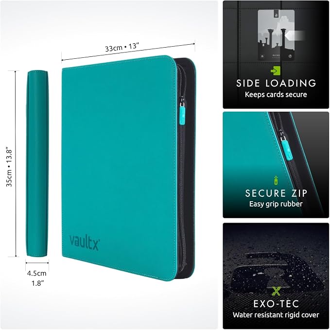 Vault X 12 Pocket Zip Binder, 480 Cards, Exo-Tec Material, 20 Side-Loading Pages - Image 2