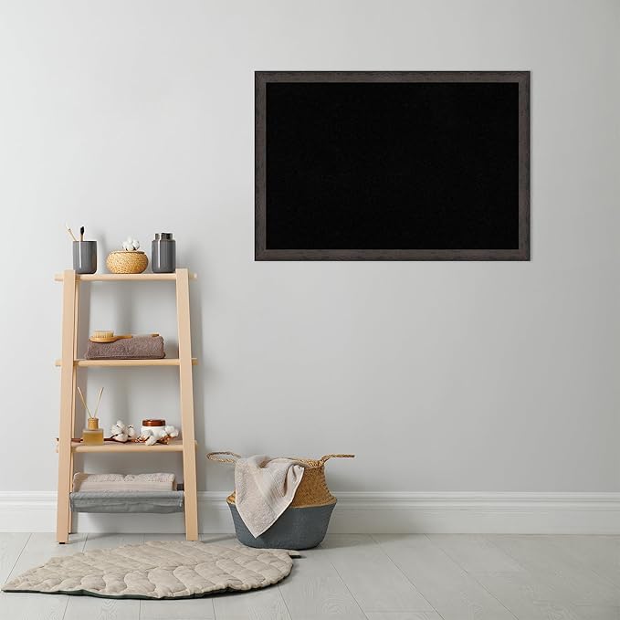 Amanti Art Black Cork Board for Wall, 27x39 Vision Board with Black Wood Frame, Large Corkboard Office Decor for Home Organization, Modern Corkboard Pinboard to Display Items for Home Organization in-DeskLoop Office