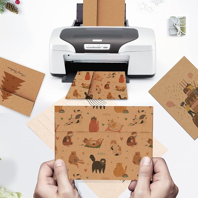 A7 Brown Kraft Envelopes Self Seal 100 Pack 120 GSM，Goefun Printable 5x7 - Image 5