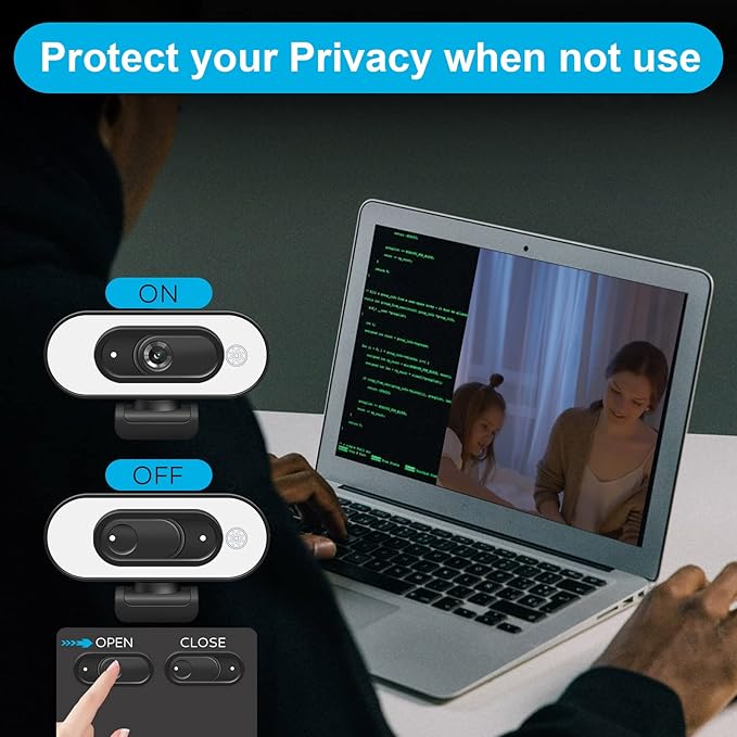 1080P USB Camera for Switch 2/ PC, Ring Light & 3-Level Brightness - Streaming Camera with Built-in Mic, Tripod & Plug&Play for Zoom/Skype/Facetime, PC/Mac/Laptop-DeskLoop Office