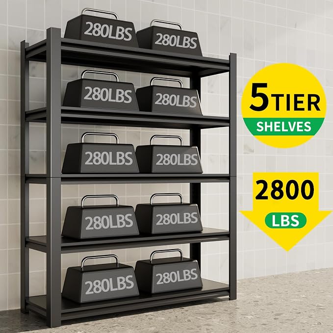 CBCNWR 72''H Garage Storage Shelves, 2800LBS Steel Heavy Duty Storage Shelves - Image 4
