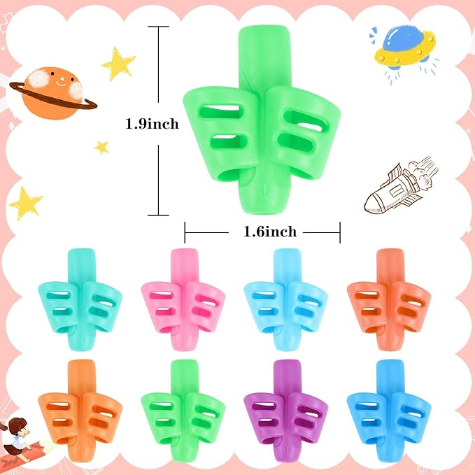 SANNIX 8 Pack Pencil Grips for Handwriting, Grip Posture Correction Training - Image 2