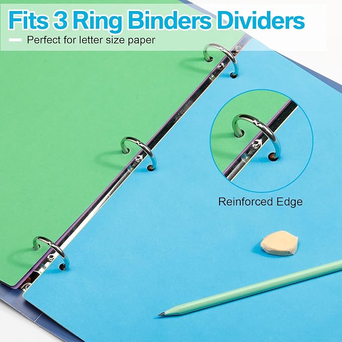 Thenshop 40 Sets/200 Pack Binder Dividers, Letter Size 9 X11.5 Inch 5 Tab - Image 4