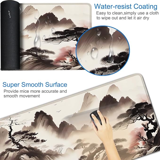 Mousepad, 31.5x15.7 inch Large Extended Gaming Computer Keyboard Mouse Mat - Image 3