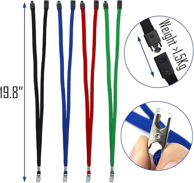 Beebel Black Lanyards 50Pack Breakaway Lanyard Comfortable Neck Straps Premium - Image 4