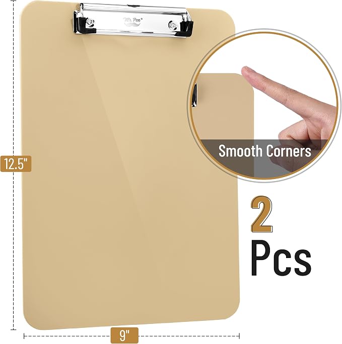 Mr. Pen- Plastic Clipboard, 12.5" x 9", 2 Pack | Petal Glow Clipboard Plastic - Image 2