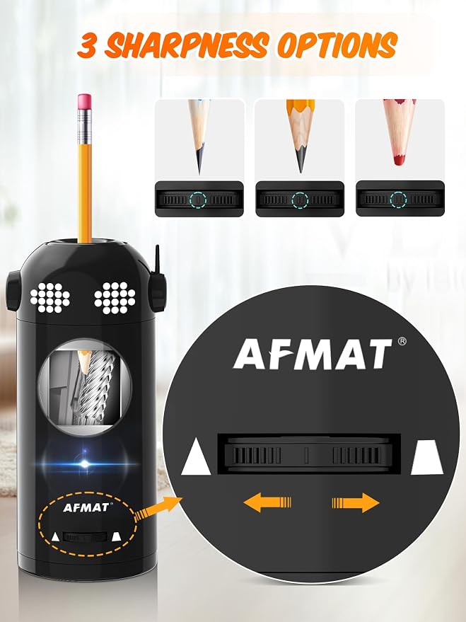 AFMAT Electric Pencil Sharpener Fully Automatic, Colored Pencil Sharpeners - Image 4
