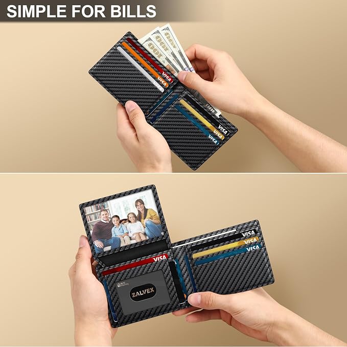 Wallet for Men Slim RFID Blocking Leather Credit Card Holder Wallet for 14 Cards - Image 5
