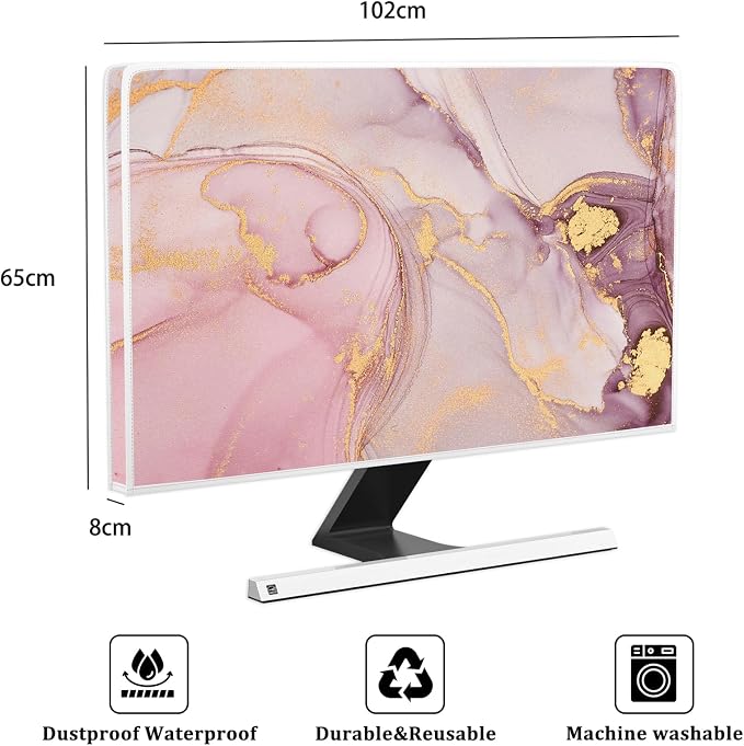 Baocicco Pink Gold Marble Waterproof Screen TV Cover 40, 42，43 Inch Decorative - Image 2