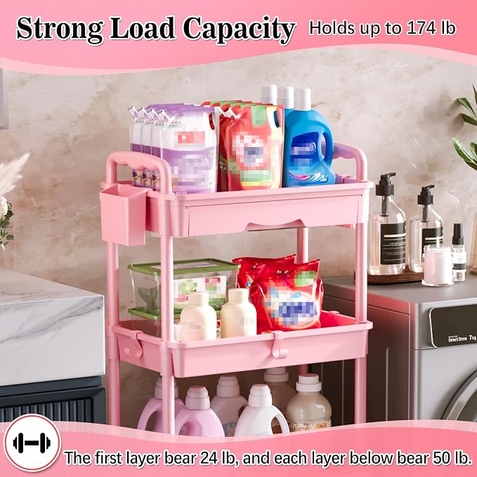 SUNALLY 4 Tier Rolling Utility Cart - Image 5