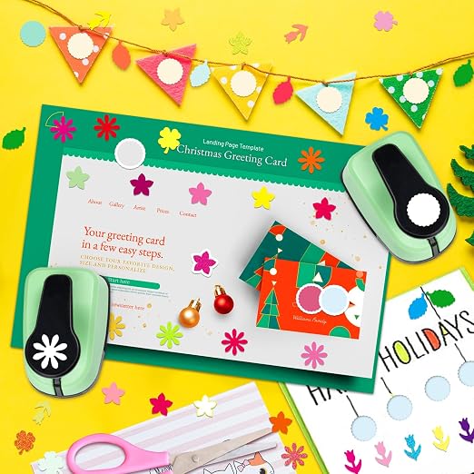 Flower Hole Punch FlowerPunch 6 PCS Paper Punches Set 0.6 inch Scrapbooking - Image 5