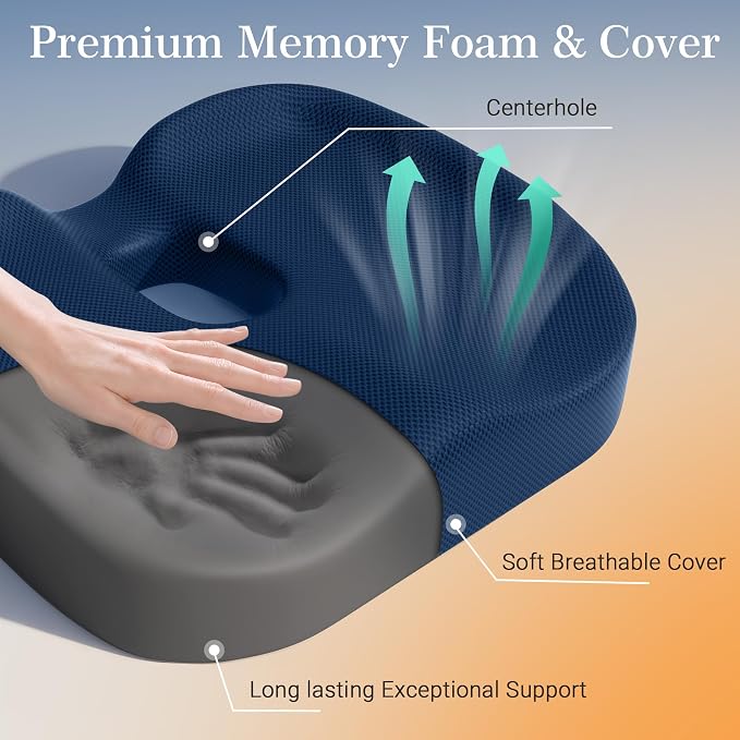 Donut Pillow Seat Cushion for Hemorrhoids & Tailbone Pressure Relief - Image 3