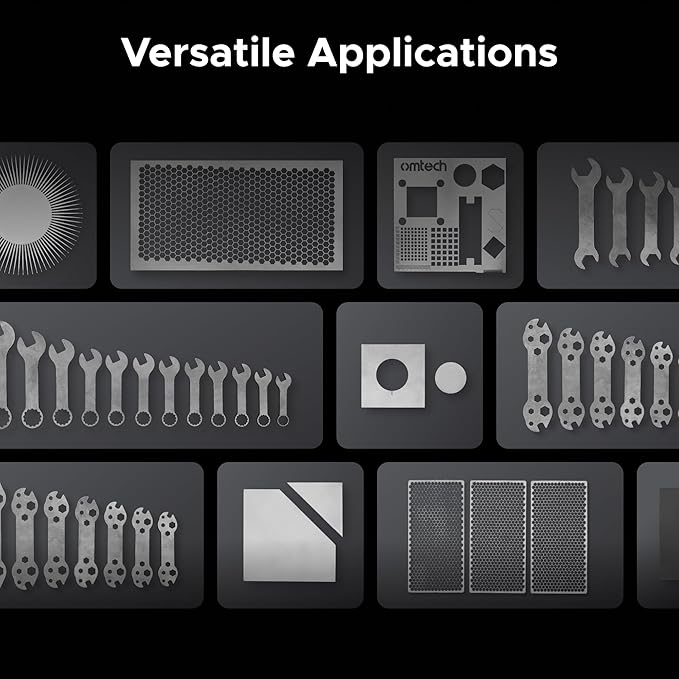 OMTech 1500W Fiber Laser Cutter, 23.6 x 23.6 in. Semi-Enclosed Fiber Laser Cutting Machine with Built-in Water Chiller & External Exhaust Fan, Metal Laser Cutter for DIY Craft Projects Metalworking-DeskLoop Office