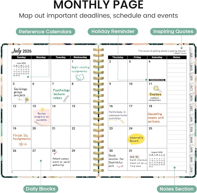 Planner 2026-2027, Academic Monthly and Weekly Calendar Planner - Image 2