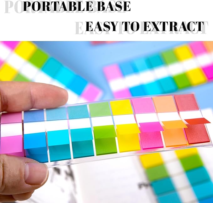 Ericter 1080 Pcs Sticky Tabs for Books, 9 Color Repositionable Annotation Page Tabs, Writable Index Flags for Notebooks, Organizing Study Office Supplies-DeskLoop Office