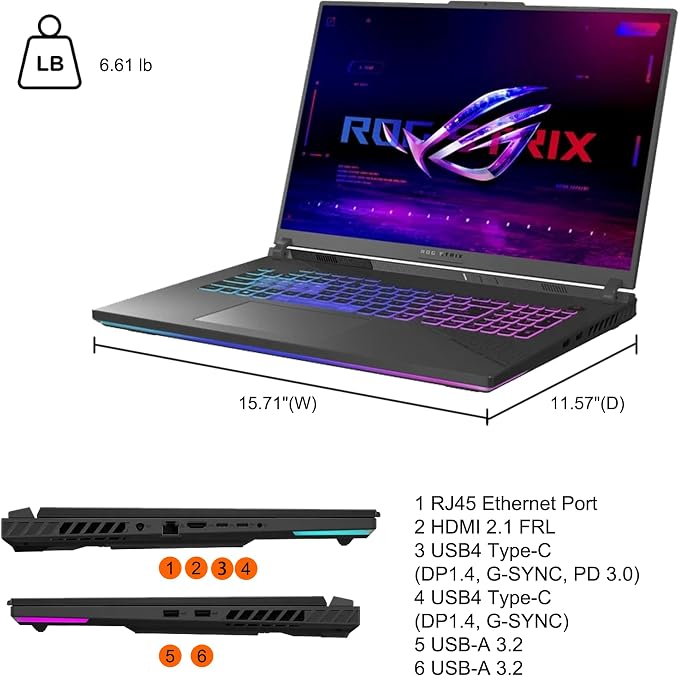 ASUS ROG Strix G18 G814 Gaming Laptop 18" 2.5k 240Hz AMD 16-core Ryzen 9 9955HX - Image 9
