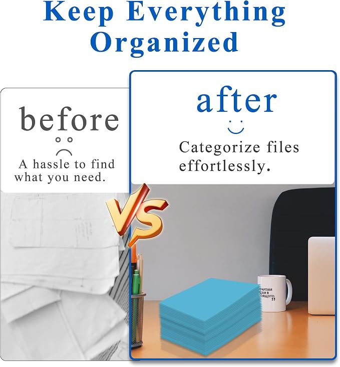 Zzrywuty File folders with Pockets, Light Blue Two folders - Image 4