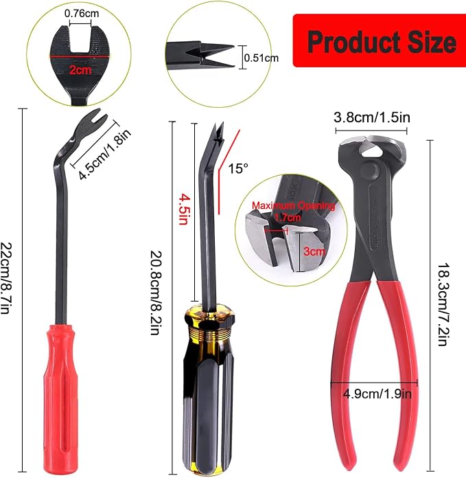 3Pcs Upholstery and Construction Staple Remover - Image 2