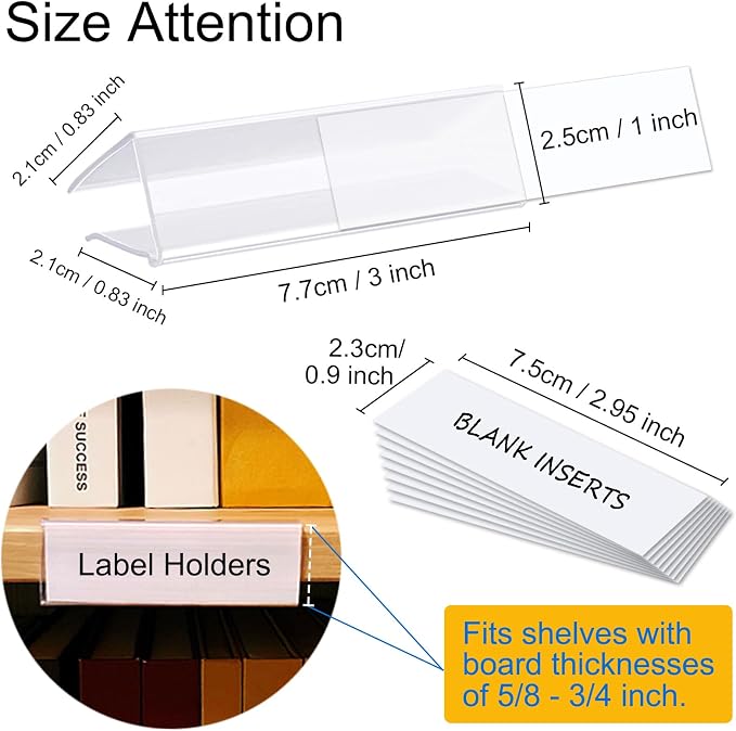 Shelf Label Holder, ChanQnTon 44PCS 3X7/8'' Shelf Labels, Tag Ticket Sign Label - Image 3