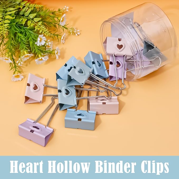 BAYTORY 12Pcs Pastel Binder Clips, 2 Inch Extra Large Binder Clips, - Image 6