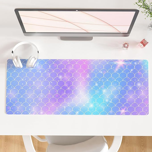 QIYI Large Desk Pad, Colorful Mouse Pad Desktop Decor, Waterproof PU Leather by QIYI