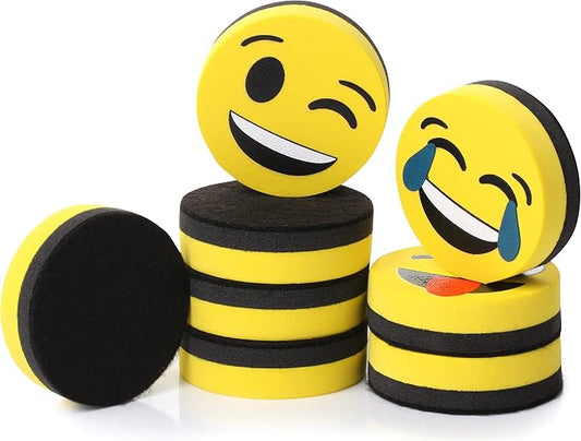 Mr. Pen- Smiley Magnetic Whiteboard Erasers, 8 Pack by MrPen